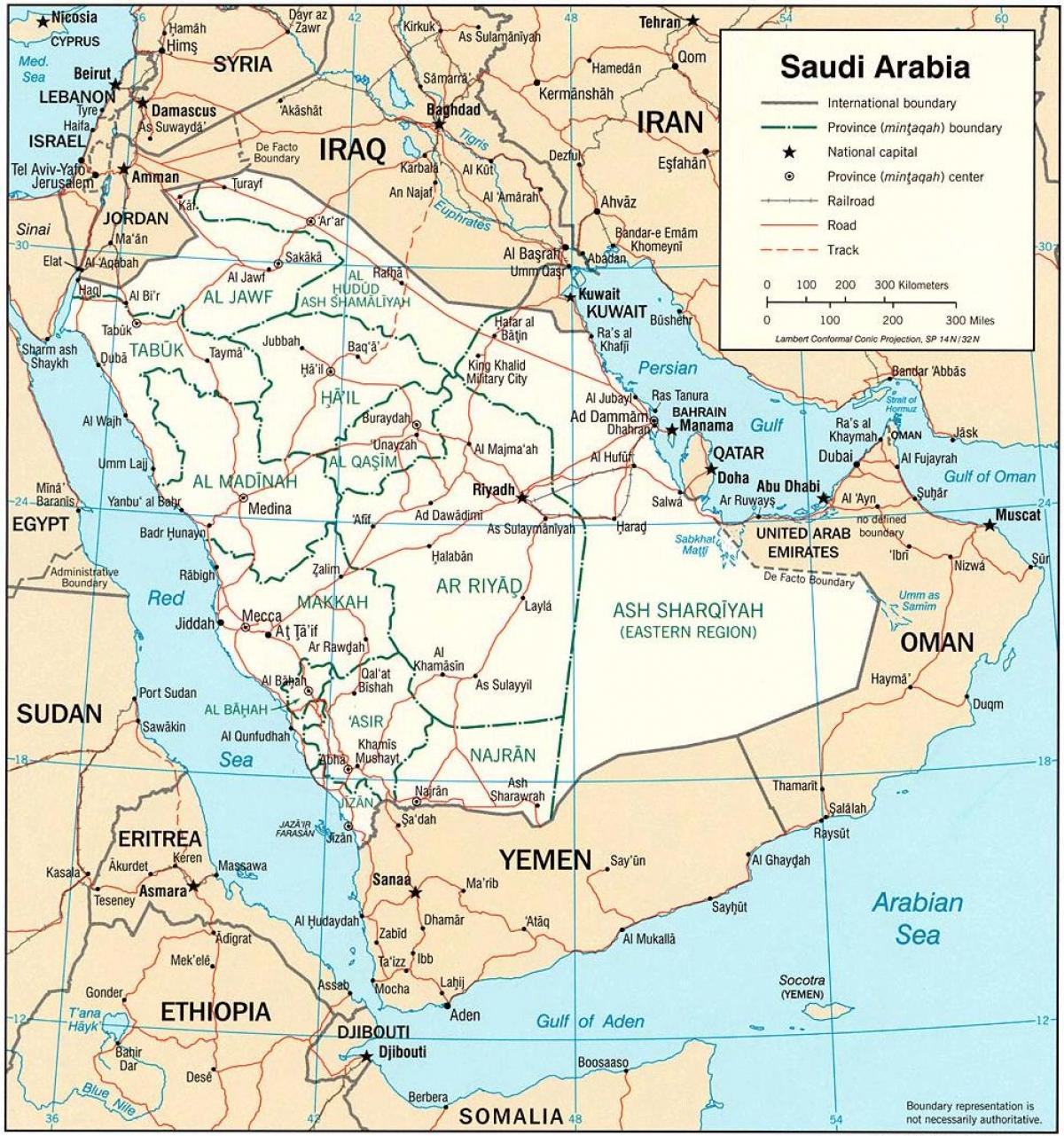 Térkép Szaúd-Arábia politikai
