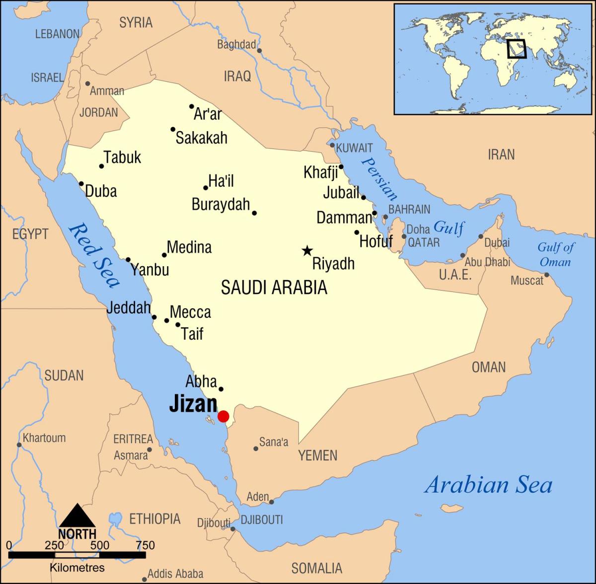 jizan KSA térkép