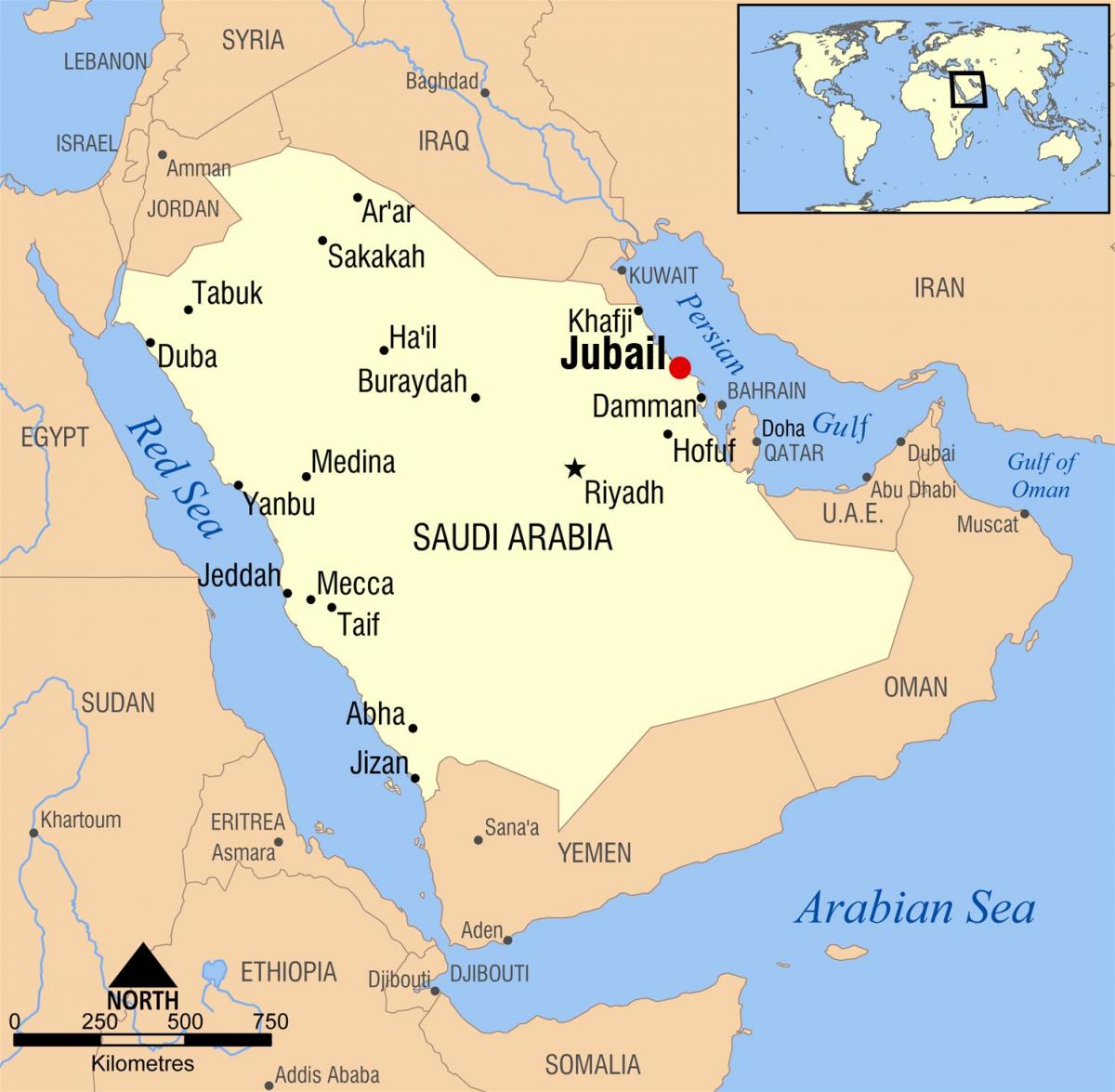 jubail KSA térkép