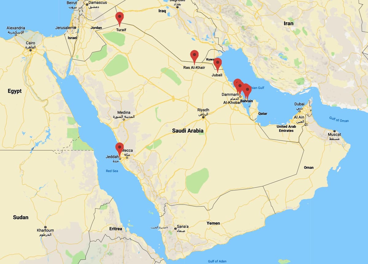 térkép a Szaúd-Arábiai al khobar
