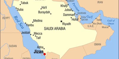 Jizan KSA térkép
