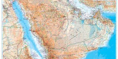 Térkép Szaúd-Arábia topográfiai